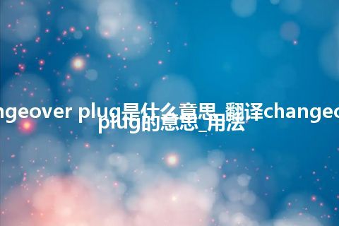 changeover plug是什么意思_翻译changeover plug的意思_用法