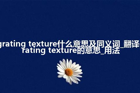 grating texture什么意思及同义词_翻译grating texture的意思_用法