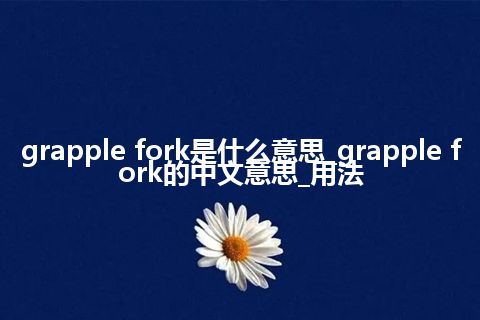 grapple fork是什么意思_grapple fork的中文意思_用法