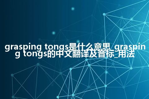 grasping tongs是什么意思_grasping tongs的中文翻译及音标_用法