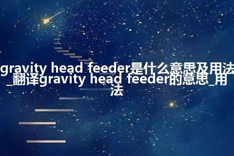 gravity head feeder是什么意思及用法_翻译gravity head feeder的意思_用法