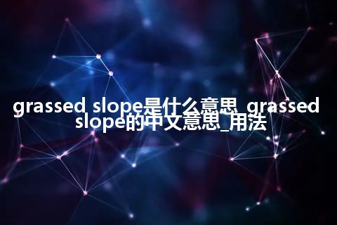 grassed slope是什么意思_grassed slope的中文意思_用法