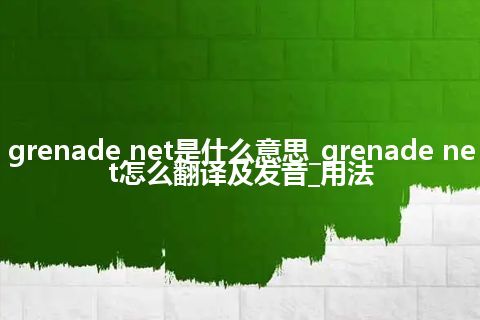 grenade net是什么意思_grenade net怎么翻译及发音_用法