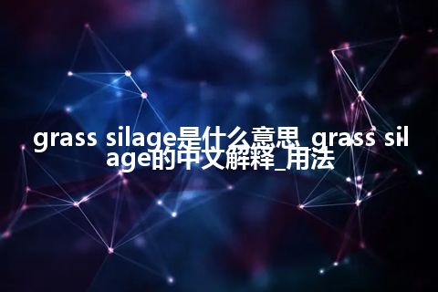 grass silage是什么意思_grass silage的中文解释_用法