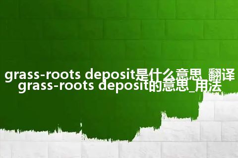 grass-roots deposit是什么意思_翻译grass-roots deposit的意思_用法