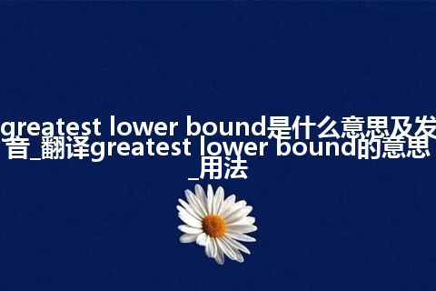 greatest lower bound是什么意思及发音_翻译greatest lower bound的意思_用法