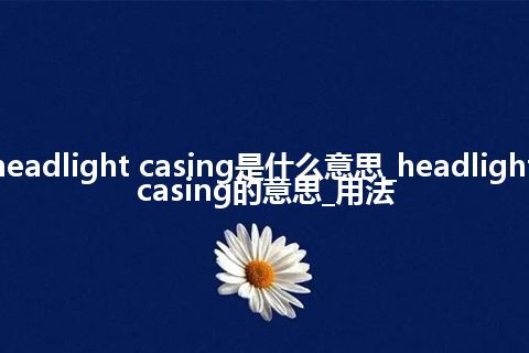 headlight casing是什么意思_headlight casing的意思_用法