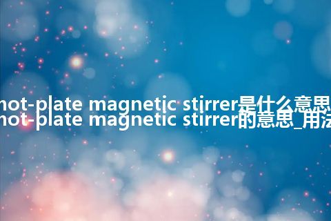 hot-plate magnetic stirrer是什么意思_hot-plate magnetic stirrer的意思_用法