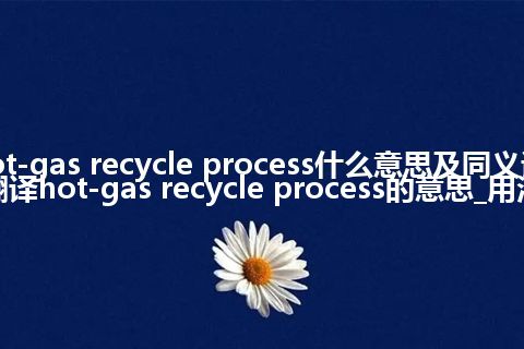 hot-gas recycle process什么意思及同义词_翻译hot-gas recycle process的意思_用法