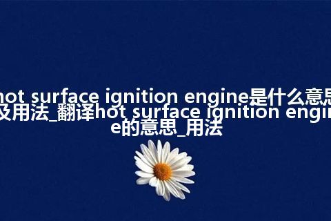 hot surface ignition engine是什么意思及用法_翻译hot surface ignition engine的意思_用法