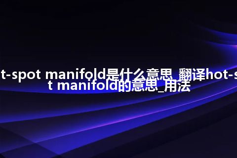 hot-spot manifold是什么意思_翻译hot-spot manifold的意思_用法