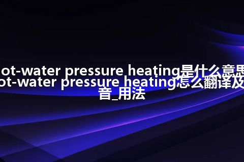 hot-water pressure heating是什么意思_hot-water pressure heating怎么翻译及发音_用法