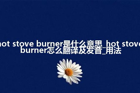 hot stove burner是什么意思_hot stove burner怎么翻译及发音_用法