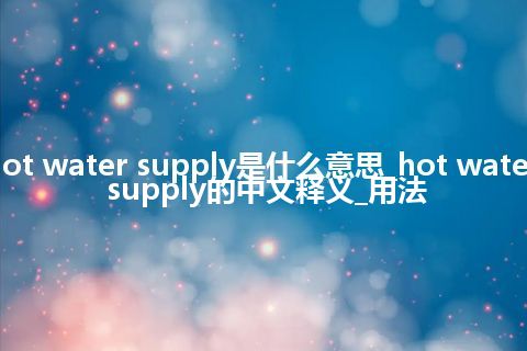 hot water supply是什么意思_hot water supply的中文释义_用法