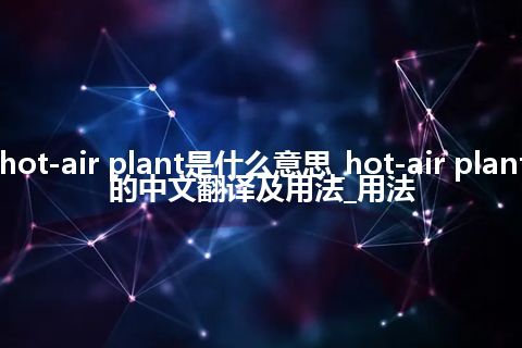 hot-air plant是什么意思_hot-air plant的中文翻译及用法_用法