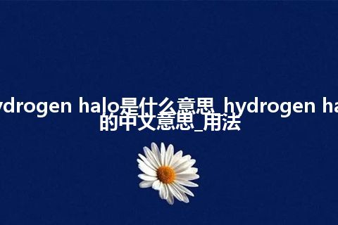hydrogen halo是什么意思_hydrogen halo的中文意思_用法