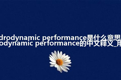 hydrodynamic performance是什么意思_hydrodynamic performance的中文释义_用法