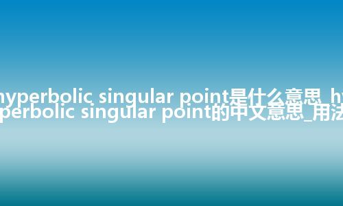 hyperbolic singular point是什么意思_hyperbolic singular point的中文意思_用法
