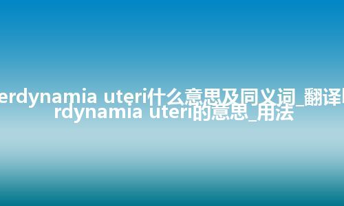 hyperdynamia uteri什么意思及同义词_翻译hyperdynamia uteri的意思_用法