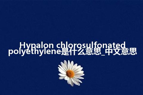 Hypalon chlorosulfonated polyethylene是什么意思_中文意思