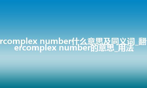 hypercomplex number什么意思及同义词_翻译hypercomplex number的意思_用法
