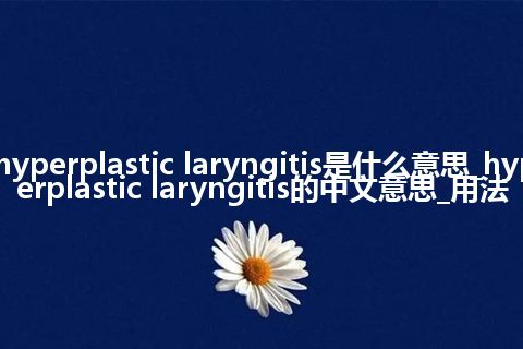hyperplastic laryngitis是什么意思_hyperplastic laryngitis的中文意思_用法