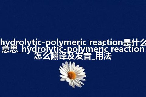 hydrolytic-polymeric reaction是什么意思_hydrolytic-polymeric reaction怎么翻译及发音_用法