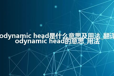 hydrodynamic head是什么意思及用法_翻译hydrodynamic head的意思_用法