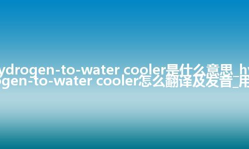 hydrogen-to-water cooler是什么意思_hydrogen-to-water cooler怎么翻译及发音_用法