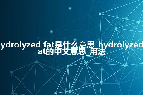 hydrolyzed fat是什么意思_hydrolyzed fat的中文意思_用法