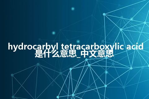 hydrocarbyl tetracarboxylic acid是什么意思_中文意思
