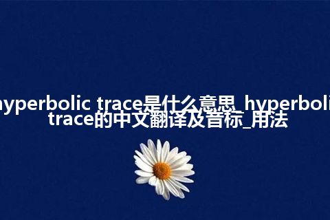 hyperbolic trace是什么意思_hyperbolic trace的中文翻译及音标_用法