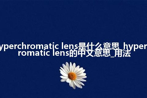 hyperchromatic lens是什么意思_hyperchromatic lens的中文意思_用法