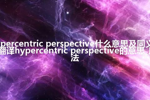 hypercentric perspective什么意思及同义词_翻译hypercentric perspective的意思_用法