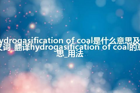 hydrogasification of coal是什么意思及反义词_翻译hydrogasification of coal的意思_用法