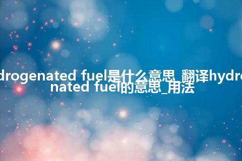 hydrogenated fuel是什么意思_翻译hydrogenated fuel的意思_用法