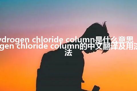hydrogen chloride column是什么意思_hydrogen chloride column的中文翻译及用法_用法