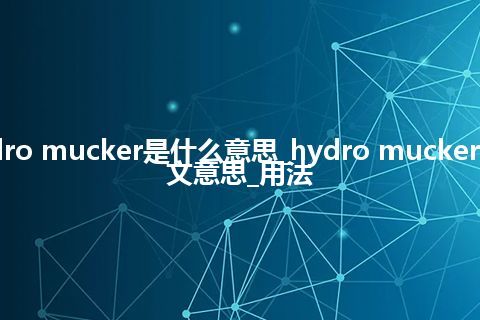 hydro mucker是什么意思_hydro mucker的中文意思_用法