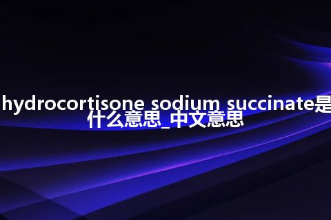 hydrocortisone sodium succinate是什么意思_中文意思
