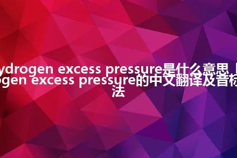 hydrogen excess pressure是什么意思_hydrogen excess pressure的中文翻译及音标_用法