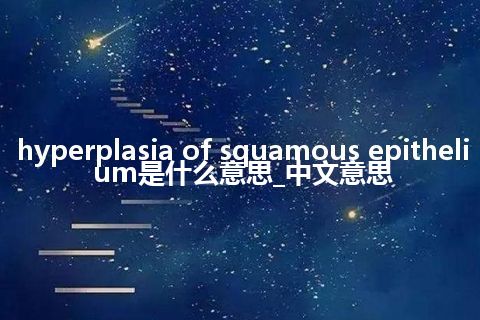 hyperplasia of squamous epithelium是什么意思_中文意思