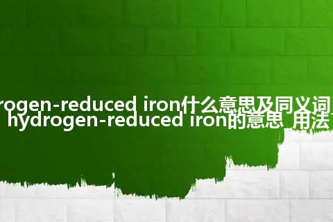 hydrogen-reduced iron什么意思及同义词_翻译hydrogen-reduced iron的意思_用法