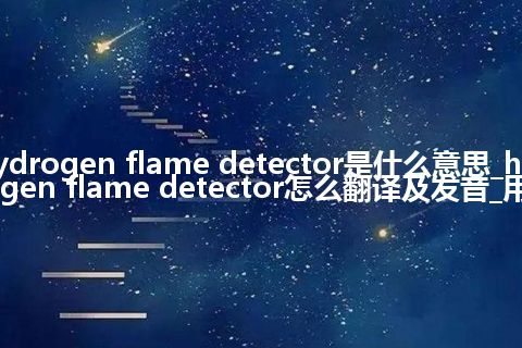 hydrogen flame detector是什么意思_hydrogen flame detector怎么翻译及发音_用法