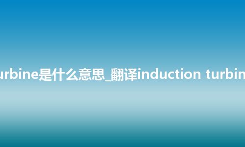 induction turbine是什么意思_翻译induction turbine的意思_用法