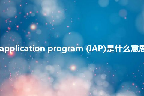 industry application program (IAP)是什么意思_中文意思