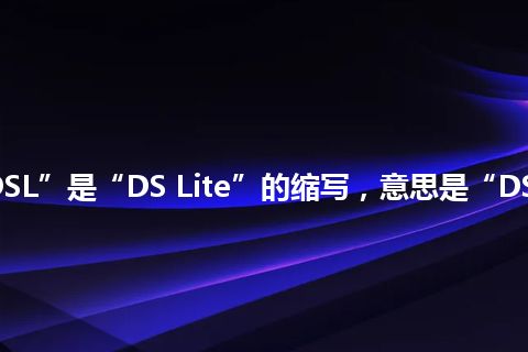 “DSL”是“DS Lite”的缩写，意思是“DS-Lite”