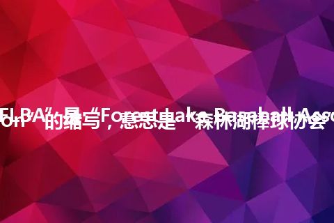 “FLBA”是“Forest Lake Baseball Association”的缩写，意思是“森林湖棒球协会”