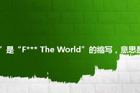 “FTW”是“F*** The World”的缩写，意思是“全世界”