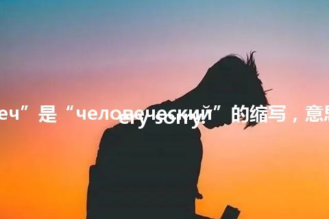 “человеч”是“человеческий”的缩写，意思是“I am very sorry.”
