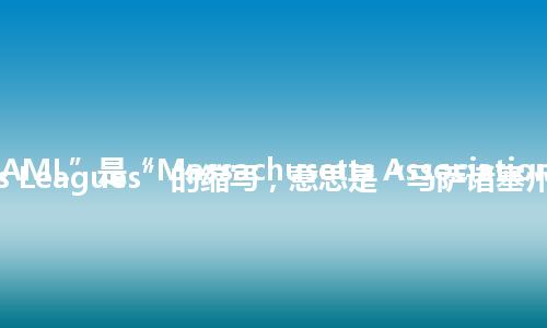 “MAML”是“Massachusetts Association of Mathematics Leagues”的缩写，意思是“马萨诸塞州数学联盟”